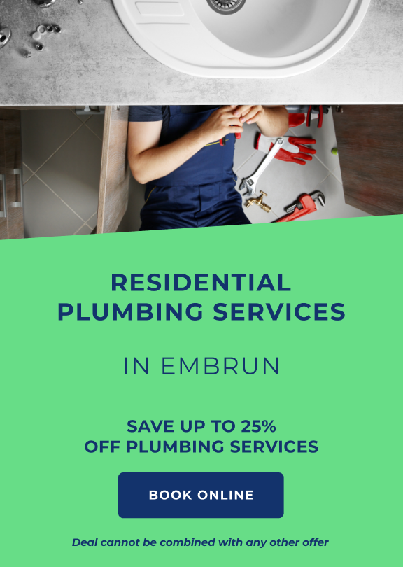 Residential plumber in Embrum: Save up to 25%